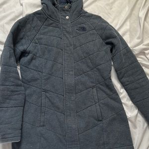 North face blue quilted hoodie.
